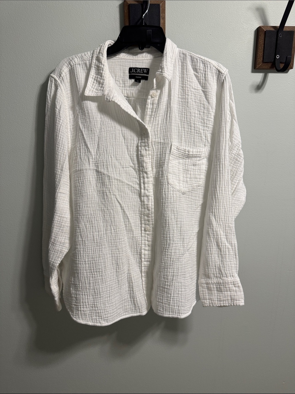 J. Crew White Textured Cotton Button-Down Shirt 18